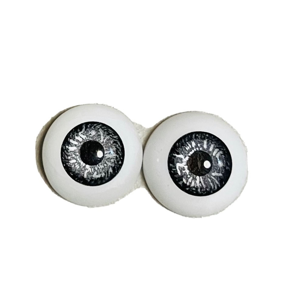 Vintage Tallinas Silver Gray 18mm Doll Eyes Half Round Replacement Reborn Unused
